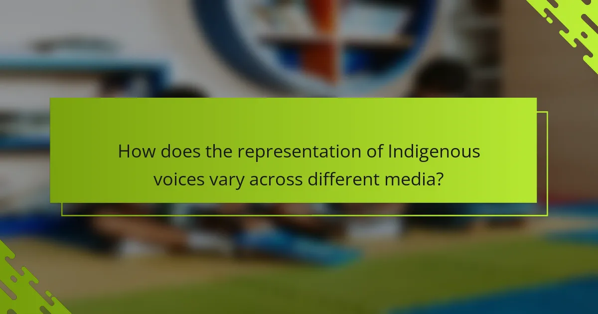 How does the representation of Indigenous voices vary across different media?